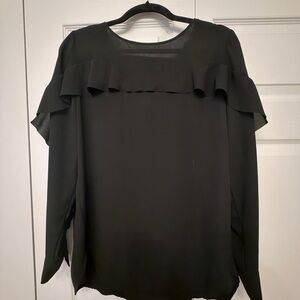 Banana Republic Elegant Black Ruffle Top